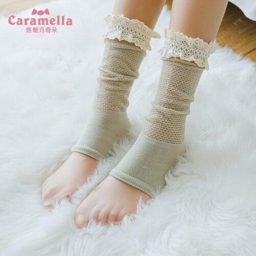 Caramella Original Design Women Lace Socks Cover Cotton Glitter Fishnet Mesh Women Boots Socks Novelty Funny Girls Hosiery