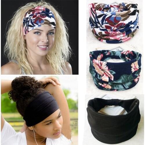 Bohemia BOHO Wide Cotton Stretch Women Headbands Headpiece Headwrap Turban Headwear Bandage Hair Bands Bandana Fascinator
