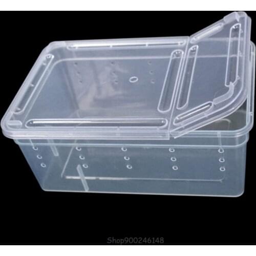 Transparent Plastic Box Insect Reptile Transport Breeding Live Food Feeding Box N16 20 Dropship