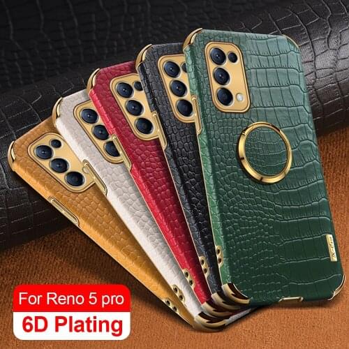 Luxury Crocodile Pattern Leather Cover For OPPO Reno5 Pro Phone Case For Realme 8 7 V13 Q3I Reno 6 5 5f 5z 5lite F19 Plus A54