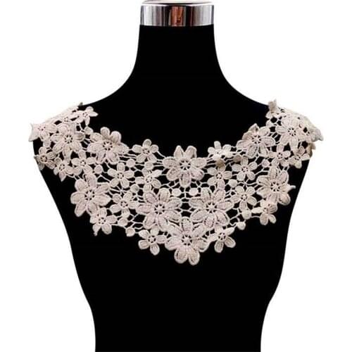 Water-Soluble Lace Collar Polyester Neckline Collar Embroidery Applique Clothing Accessories for Girl Women V06290324