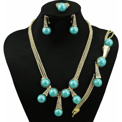 Gold filled jewelry sets bridal jewelry sets women necklace wholesale price beads jewelry women necklace