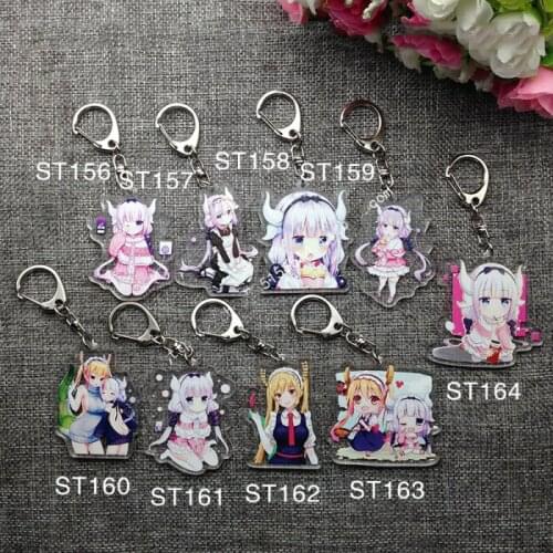 1pc Anime Acrylic Keychain Miss Kobayashis Dragon Maid KannaKamui Keyrings
