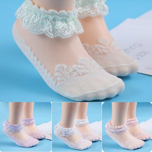 2019 Brand Super Cute Princess Lace Ruffle Frilly Ankle Socks-White New Lace Mesh Baby Girl Socks 0-6Y