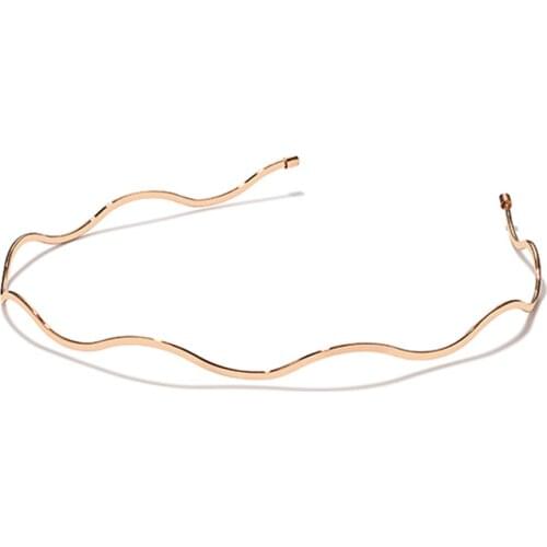 2020 Wavy Shiny Metal Color Headband Summer New Fashion Hairband For Women Girls Women Chic Super Thin Glitter Hair Accessories