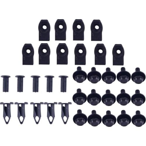 35Pcs/Set Car Body Fender Bumper Shield U-nuts Clips Rivets Bolts Screws Fit For Nissan 350z 370z Infiniti G35 G37 FX35 FX45