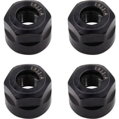 4Pcs ER11-A Type M14 Thread Collet Clamping Hex Nuts, for CNC Milling Chuck Holder Lathe