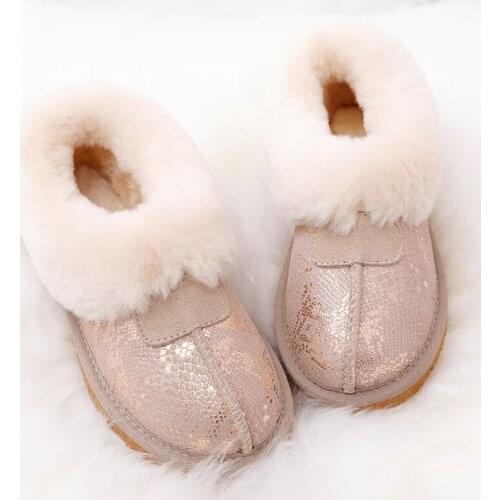 Free Shipping New Fashion 100% Genuine Cowhide Leather Snow Boots Warm Winter Boots for Women Slip-on Ankle Shoes Boots