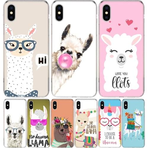 Lama Llama Alpacas Cover Phone Case For Iphone 11 12 Mini Pro 7 6 X 8 6S Plus XS MAX + XR 5S SE 10 9 Art TPU Coque Capa Shell