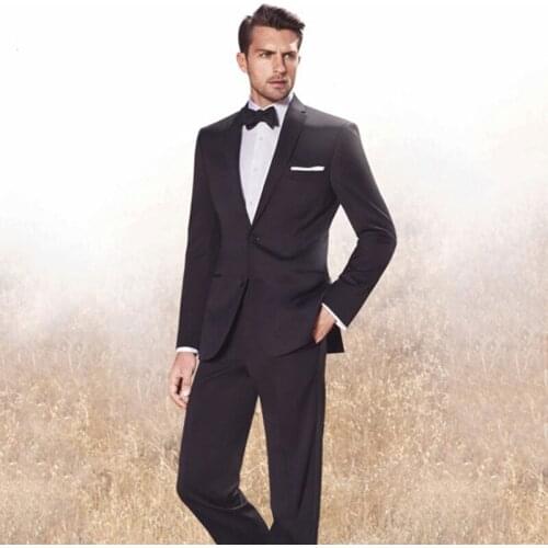 Black 2019 Slim Fit Men Suits For Wedding Bridegroom Groom Formal Costume Prom Tuxedo Best Man Blazer Traje Hombre Jacket+Pants