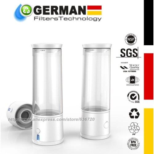 300ml SPE/PEM Membrane Hydrogen Water Bottle Rechargable Ionized Water Generator Hydrogenated Water Bottle Removal O3 CL2