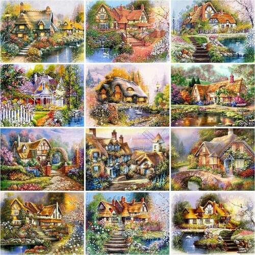 Evershine 5D DIY Diamond Painting House Hobbies And Crafts Diamond Embroidery Landscape Mosaic Art Home Decor Gift