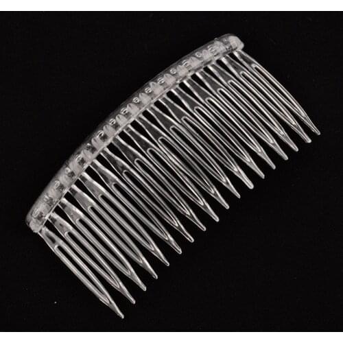 100pcs 9x5cm handmade comb 18tooth plastic headwear hair accessories women transparent white clear plastic hair comb findings