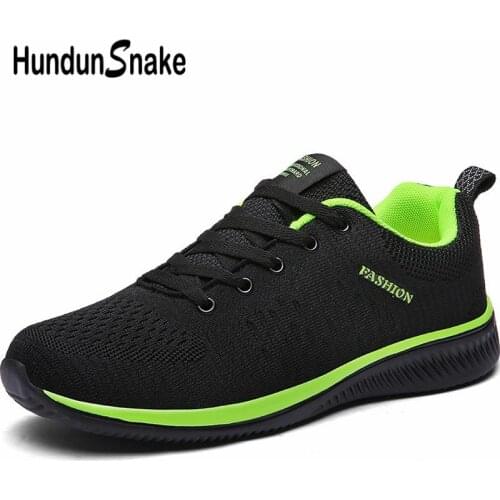 Hundunsnake Breathable Sport Shoes Men Sneakers Mens Running Shoes Sports Summer Training Shoes Men Tennis Black Trainers B-015