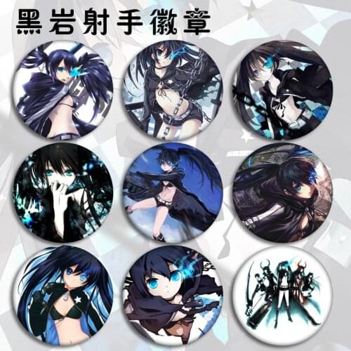 Japanese Anime BLACK ROCK SHOOTER Display Badge Fashion Cartoon Figure Kuroi Mato Brooches Pin Jewelry Accessories