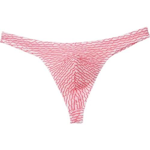 Micro Striped Sexy Bikini Underwear Mens Thongs And G-Strings Fashion Penis Pouch Male Thong Underwear Men Underpants Tanga New