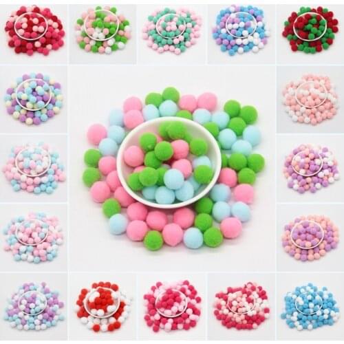 15mm Polyester Mini Foam Pompoms 144Pcs Fluffy Balls Mix Colors Soft Pompon for Children Creative DIY Craft Christmas Decoration