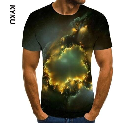 KYKU Funny mens T-shirts mens casual starry sky tops summer 3DT-Shirts fashion O-neck shirts plus size streetwear