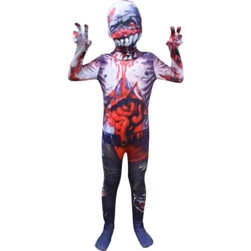 New childrens Halloween cosplay costume piranha skull cosplay one-piece costume carnival night performance suit 5-13 years old