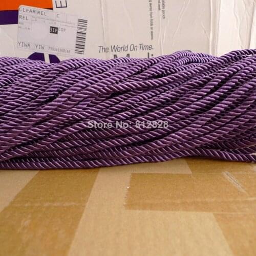 100 Meters 5mm Plum Purple Color Decorative Polyester Twisted Cords 20 Colors Available
