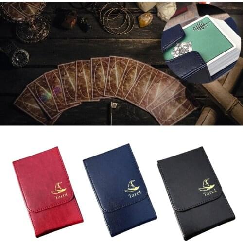 Portable Tarot Card Storage Box Double Leather Collection Board Game Poker Case Tarot Card Palmbox