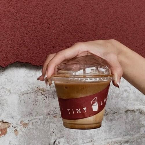50pcs Net Red 260ml Disposable PET Plastic Cup Dirty Coffee Cold Drink Transparent Anti-leak Packaging Milk Tea Cup with Lid