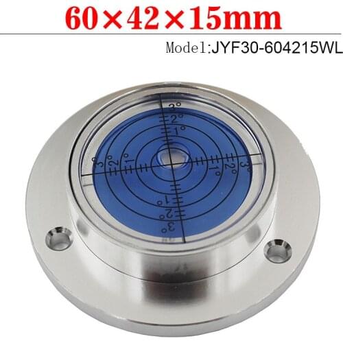 HACCURY Metal Round Level Bubbles 60mm with Base Spirit Bubble Levels Black Sliver Color Size 60x42x15mm