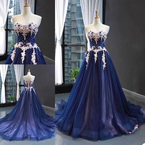Luxury Celebrity Evening Dresses Sexy Sweetheart Lace 3D Applique Prom Gown Dubai Arabic Custom Made Lace-up Back Robe De Soiree