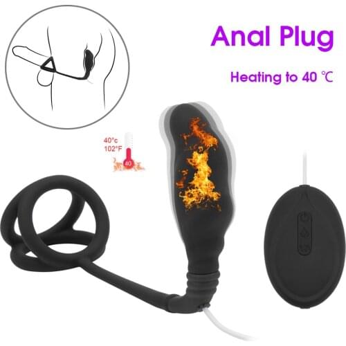 Silicone Butt Plug Prostate Massager Vibrator 7 Modes Anal Plug Ring Penis Cockring Stimulator Toy For Adults Sex Toys for Me