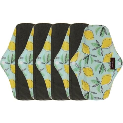 Girls Regular Flow Cloth pads Health Higiene Feminina Menstrual Pads Reusable Bamboo Charcoal Sanitary Pads
