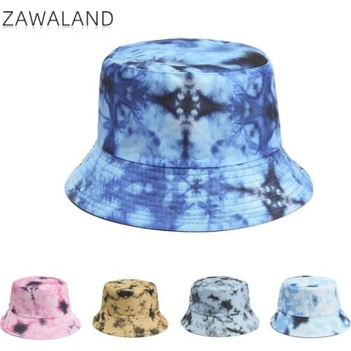 Zawaland 2021 Spring New Tie-Dye Fisherman Hat Street Fashion Gradient Color Basin Hat Unisex Outdoor Casual Printing Bucket Hat