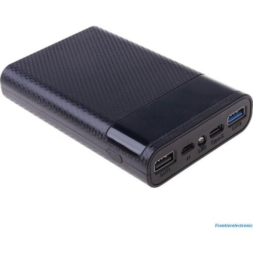 QC3.0 Dual USB Type-C PD 4x 18650 Battery DIY Power Bank Box Case LED Light Fast Charger for Cell Phone Tablet