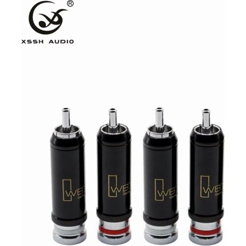 XSSH HIFI DIY 4pcs 8pcs RCA 0102 Hi-End Silver Plated Male Audio RCA plug Plugs Connector Jack for Audio Cable Cor