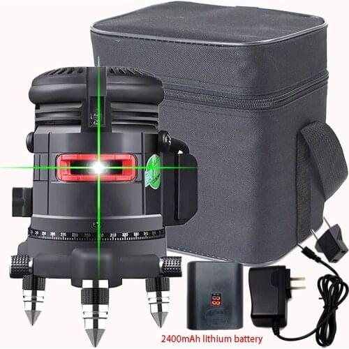 Green beam 5 Line 6 Points 360 degrees rotary outdoor mode - receiver and tilt slash available auto line laser level