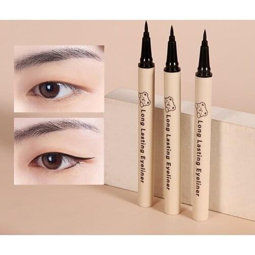 Black Liquid Eyeliner Pen Quick-drying Waterproof 24 Hours Long-lasting Smooth Beginner Cheap Eye Liner Makeup Cosmetic TSLM