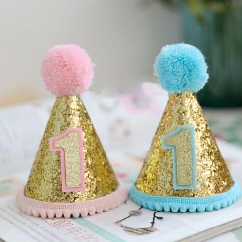 1pc 1/2/3 crown birthday hat girl Prince Headdress baby birthday party decoration hat Baby Shower Kids Birthday Party Decoration