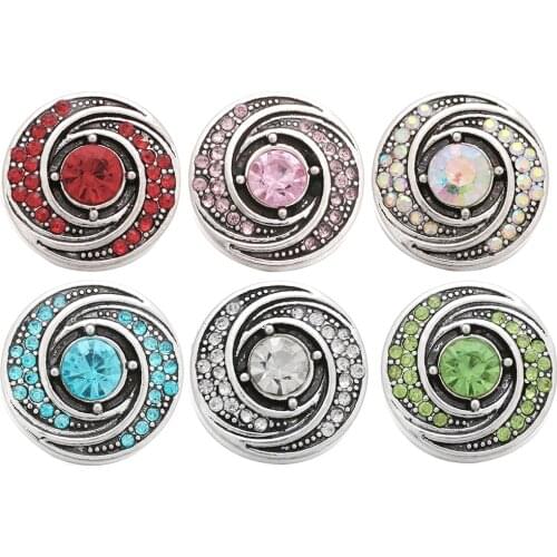 10pcs/lot Snap Jewelry Rhinestone Snap Buttons Fit 18mm Snap Bracelet&Bangles