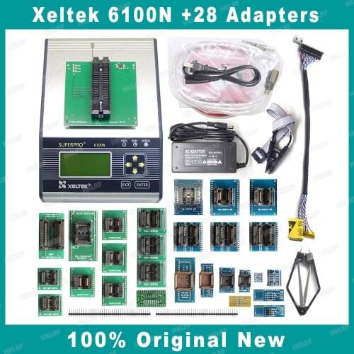100% Original New XELTEK SUPERPRO 6100 6100N Programmer +28 adapters With Top Quality