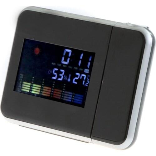 120 pcs Fashion Hot Attention Projection Digital Weather LCD Snooze Alarm Clock Projector Color Display LED Backlight
