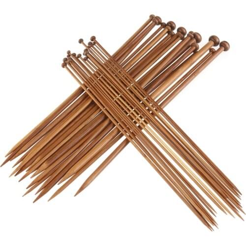 18pairs /36pcs Professional Carbonized Bamboo Single Pointed Needles Crochet Knitting Needles (2.0mm-10mm)