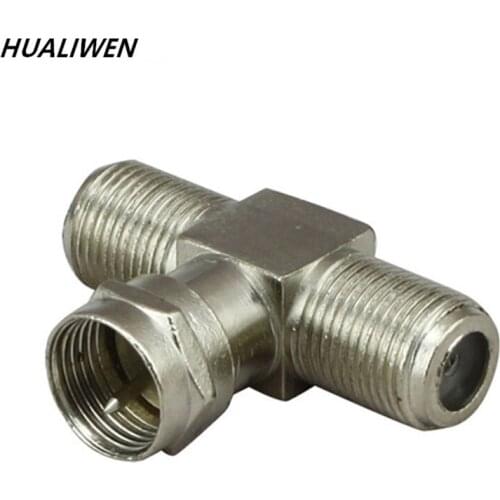 F first one centimeter two female cable television tee satellite TV thread F first one centimeter female