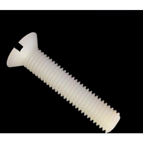 20pcs M8 M10 slotted countersunk bolts flat head nylon screw insulated plastic male bolt 16mm-60mm length