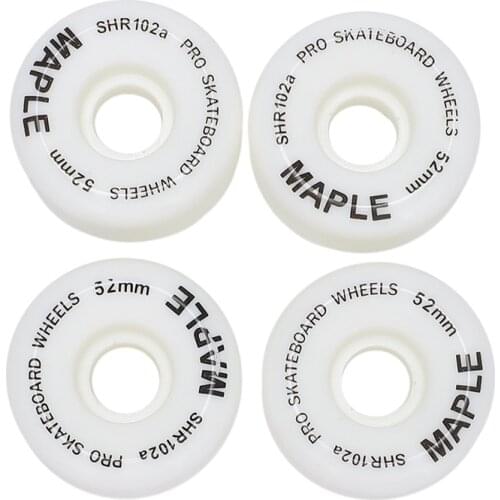 Hot AD-MAPLE 4Pcs Skateboard Wheels 52X32mm PU Skateboard Wheels Double Rocker Skateboard Wheels High Resilience Whees