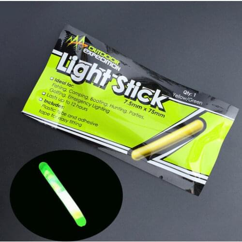 50PCS/50Bag 7.5mm*75mm Green Night Fishing Light LED Fluorescent Dark Glow Sticks loat Rod Lights Dark Glow Stick for Fishing