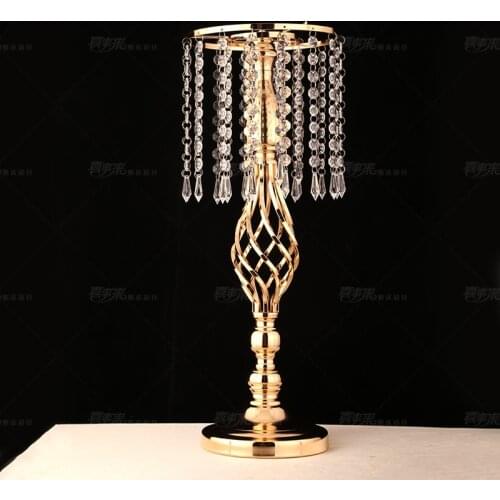 52 CM Tall Flower Vase Twist Shape Flower Stand Gold Wedding Table Centerpiece Silver Road Lead Home Decor