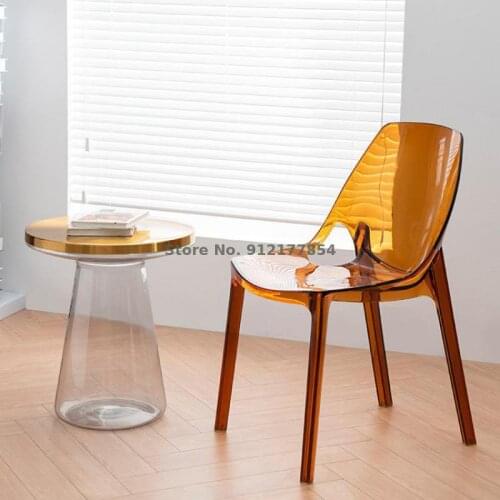 Acrylic Transparent Chair Plastic Stool Crystal Stool Devil Ghost Chair Nordic Dining Chair Creative Net Red Makeup Chair