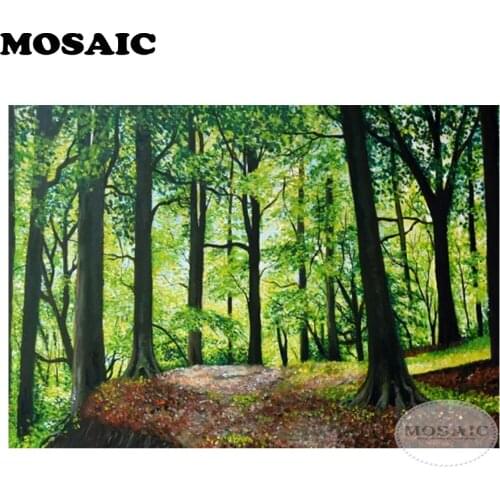 5D DIY Diamond Painting Cross Stitch Summer Woods Needlework Home Decorative,Full Square Diamond Embroidery sale