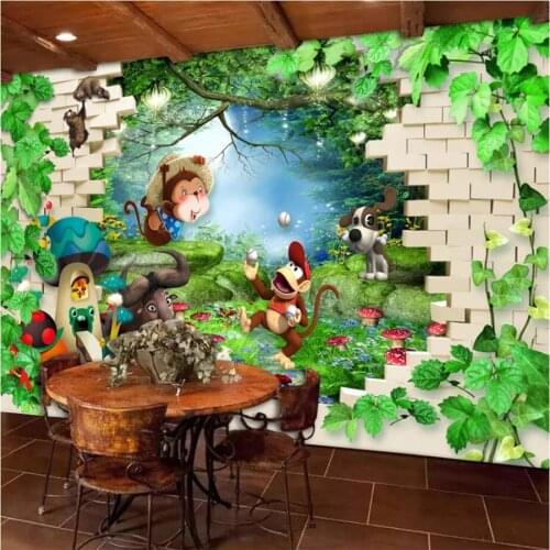 Beibehang Custom Wallpaper 3D Photo Mural Cartoon Kids Room Background Wall Childrens room bedroom Mural Pastoral 3d Wallpaper