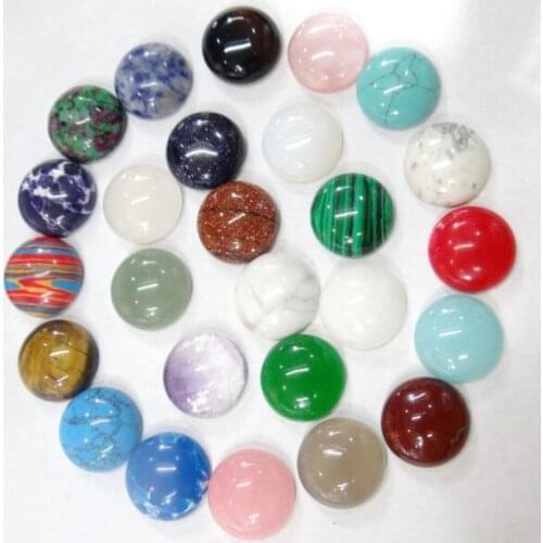 Wholesale 50pcs 18mm natural tiger eye stone turquoises Half Round Flat Cabochons beads for DIY jewelry making accessories