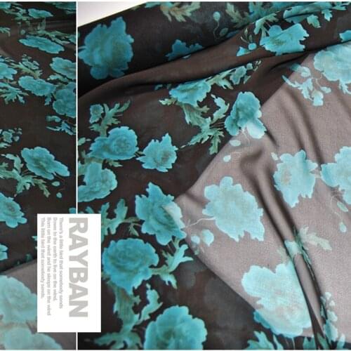 Flowers silk georgette 100% mulberry silk fabrics fabrics